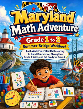 Maryland Summer Bridge Grade 1 to 2 Math: 8 Weeks of Daily Practice