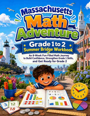 Massachusetts Summer Bridge Grade 1 to 2 Math: 8 Weeks of Daily Practice