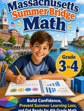 Massachusetts Summer Bridge Grade 3 to 4 Math: 8 Weeks of Daily Practice