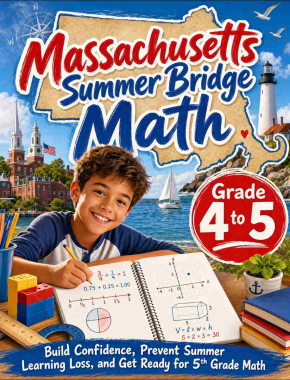 Massachusetts Summer Bridge Grade 4 to 5 Math: 8 Weeks of Daily Practice