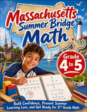 Massachusetts Summer Bridge Grade 4 to 5 Math: 8 Weeks of Daily Practice