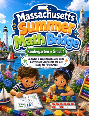 Massachusetts Summer Bridge K to Grade 1 Math: 8 Weeks of Daily Practice