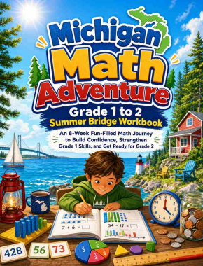 Michigan Summer Bridge Grade 1 to 2 Math: 8 Weeks of Daily Practice