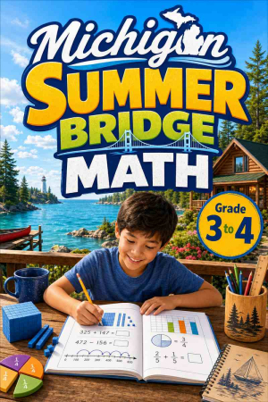 Michigan Summer Bridge Grade 3 to 4 Math: 8 Weeks of Daily Practice