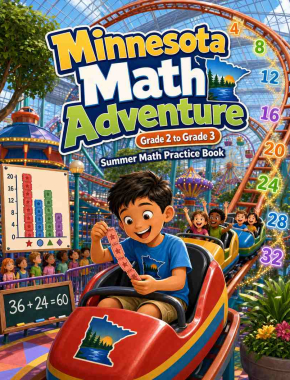 Minnesota Grade 2 to 3 Summer Math Practice Book: 8 Weeks of Daily Practice