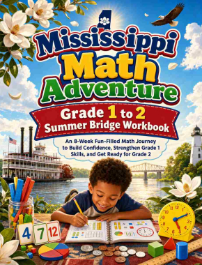 Mississippi Summer Bridge Grade 1 to 2 Math: 8 Weeks of Daily Practice