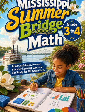 Mississippi Summer Bridge Grade 3 to 4 Math: 8 Weeks of Daily Practice
