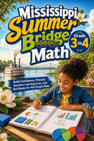 Mississippi Summer Bridge Grade 3 to 4 Math: 8 Weeks of Daily Practice