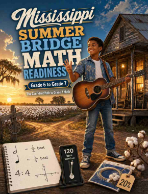 Mississippi Summer Bridge Grade 6 to 7 Math: 8 Weeks of Daily Practice Cover