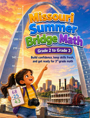 Missouri Summer Bridge Grade 2 to 3 Math: 8 Weeks of Daily Practice Cover