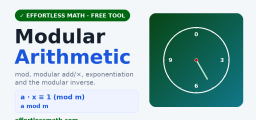 Modular Arithmetic Calculator (mod, Inverse & More)