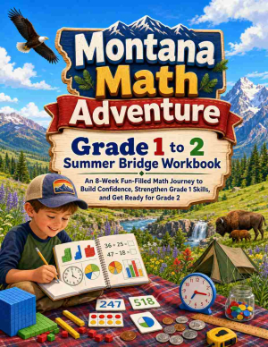 Montana Summer Bridge Grade 1 to 2 Math: 8 Weeks of Daily Practice