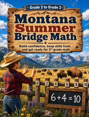 Montana Summer Bridge Grade 2 to 3 Math: 8 Weeks of Daily Practice Cover