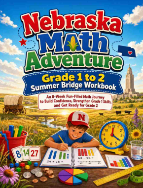 Nebraska Summer Bridge Grade 1 to 2 Math: 8 Weeks of Daily Practice