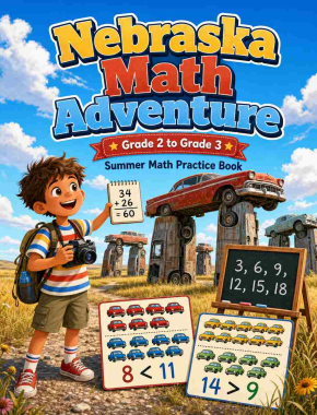 Nebraska Grade 2 to 3 Summer Math Practice Book: 8 Weeks of Daily Practice