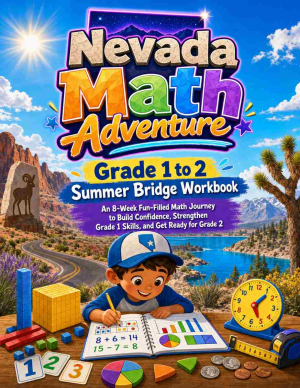 Nevada Summer Bridge Grade 1 to 2 Math: 8 Weeks of Daily Practice
