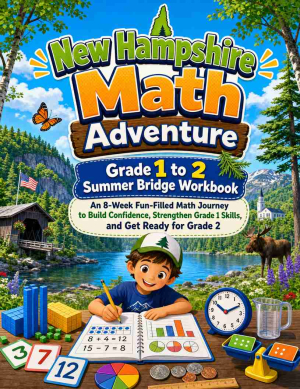 New Hampshire Summer Bridge Grade 1 to 2 Math: 8 Weeks of Daily Practice