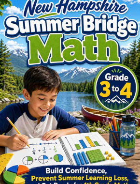 New Hampshire Summer Bridge Grade 3 to 4 Math: 8 Weeks of Daily Practice