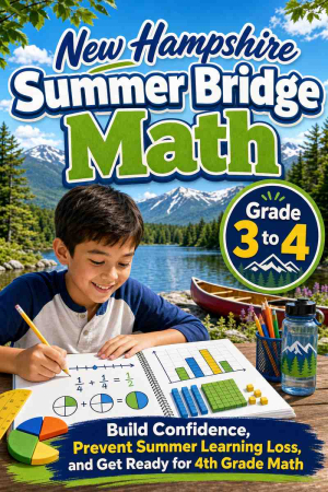 New Hampshire Summer Bridge Grade 3 to 4 Math: 8 Weeks of Daily Practice