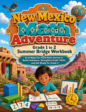 New Mexico Summer Bridge Grade 1 to 2 Math: 8 Weeks of Daily Practice
