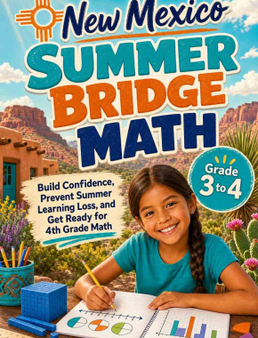 New Mexico Summer Bridge Grade 3 to 4 Math: 8 Weeks of Daily Practice