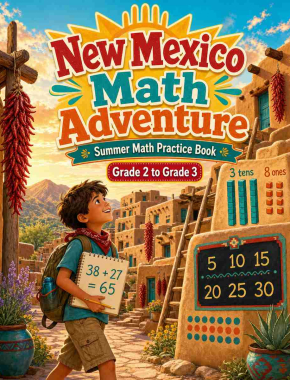 New Mexico Grade 2 to 3 Summer Math Practice Book: 8 Weeks of Daily Practice Cover