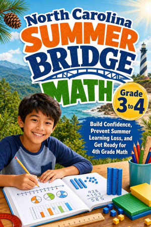 North Carolina Summer Bridge Grade 3 to 4 Math: 8 Weeks of Daily Practice