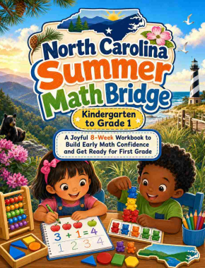North Carolina Summer Bridge K to Grade 1 Math: 8 Weeks of Daily Practice