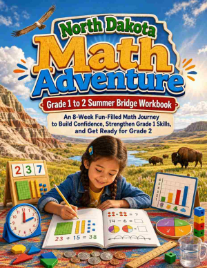 North Dakota Summer Bridge Grade 1 to 2 Math: 8 Weeks of Daily Practice