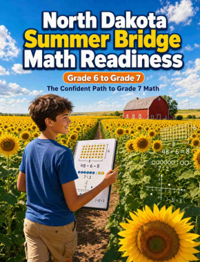North Dakota Summer Bridge Grade 6 to 7 Math: 8 Weeks of Daily Practice Cover