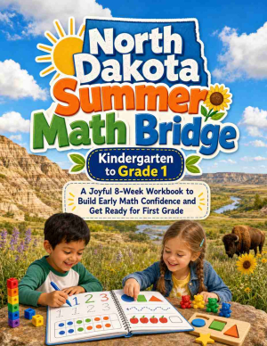 North Dakota Summer Bridge K to Grade 1 Math: 8 Weeks of Daily Practice
