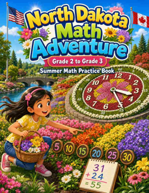 North Dakota Grade 2 to 3 Summer Math Practice Book: 8 Weeks of Daily Practice
