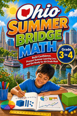 Ohio Summer Bridge Grade 3 to 4 Math: 8 Weeks of Daily Practice