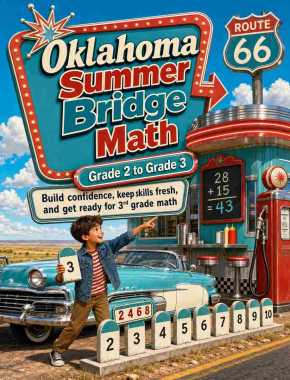 Oklahoma Summer Bridge Grade 2 to 3 Math: 8 Weeks of Daily Practice Cover