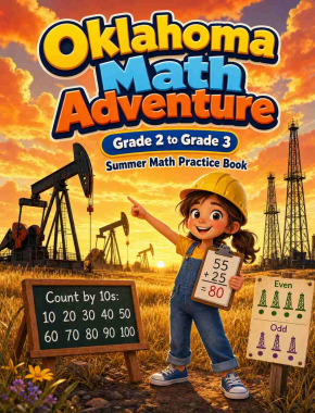 Oklahoma Grade 2 to 3 Summer Math Practice Book: 8 Weeks of Daily Practice Cover