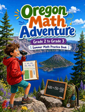 Oregon Grade 2 to 3 Summer Math Practice Book: 8 Weeks of Daily Practice Cover