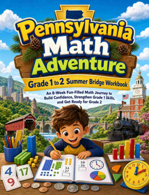 Pennsylvania Summer Bridge Grade 1 to 2 Math: 8 Weeks of Daily Practice