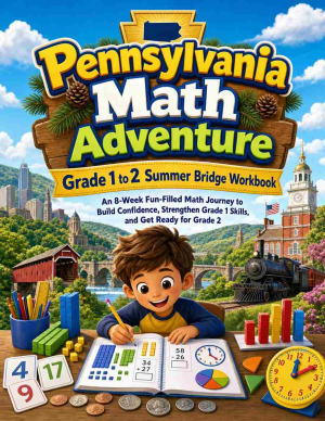 Pennsylvania Summer Bridge Grade 1 to 2 Math: 8 Weeks of Daily Practice