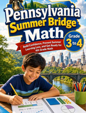 Pennsylvania Summer Bridge Grade 3 to 4 Math: 8 Weeks of Daily Practice