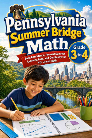 Pennsylvania Summer Bridge Grade 3 to 4 Math: 8 Weeks of Daily Practice