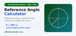 Reference Angle Calculator (with Coterminal Angles)
