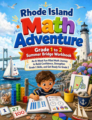 Rhode Island Summer Bridge Grade 1 to 2 Math: 8 Weeks of Daily Practice
