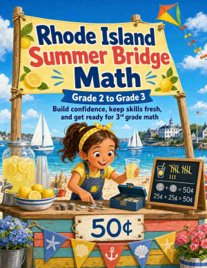 Rhode Island Summer Bridge Grade 2 to 3 Math: 8 Weeks of Daily Practice