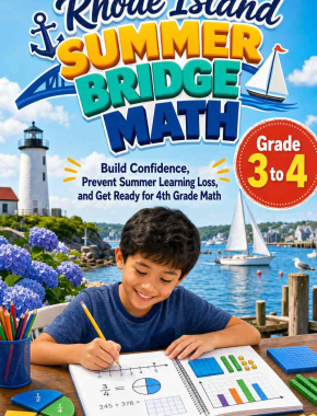 Rhode Island Summer Bridge Grade 3 to 4 Math: 8 Weeks of Daily Practice