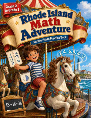Rhode Island Grade 2 to 3 Summer Math Practice Book: 8 Weeks of Daily Practice