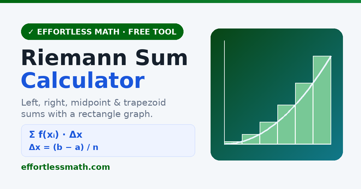 Riemann Sum Calculator (Left, Right, Midpoint, Trapezoid) | Effortless Math