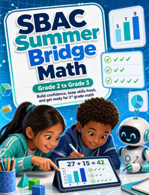 SBAC Summer Bridge Grade 2 to 3 Math: 8 Weeks of Daily Practice