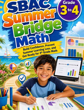 SBAC Summer Bridge Grade 3 to 4 Math: 8 Weeks of Daily Practice