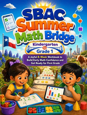 SBAC Summer Bridge K to Grade 1 Math: 8 Weeks of Daily Practice