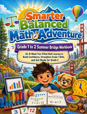 Smarter Balanced Summer Bridge Grade 1 to 2 Math: 8 Weeks of Daily Practice